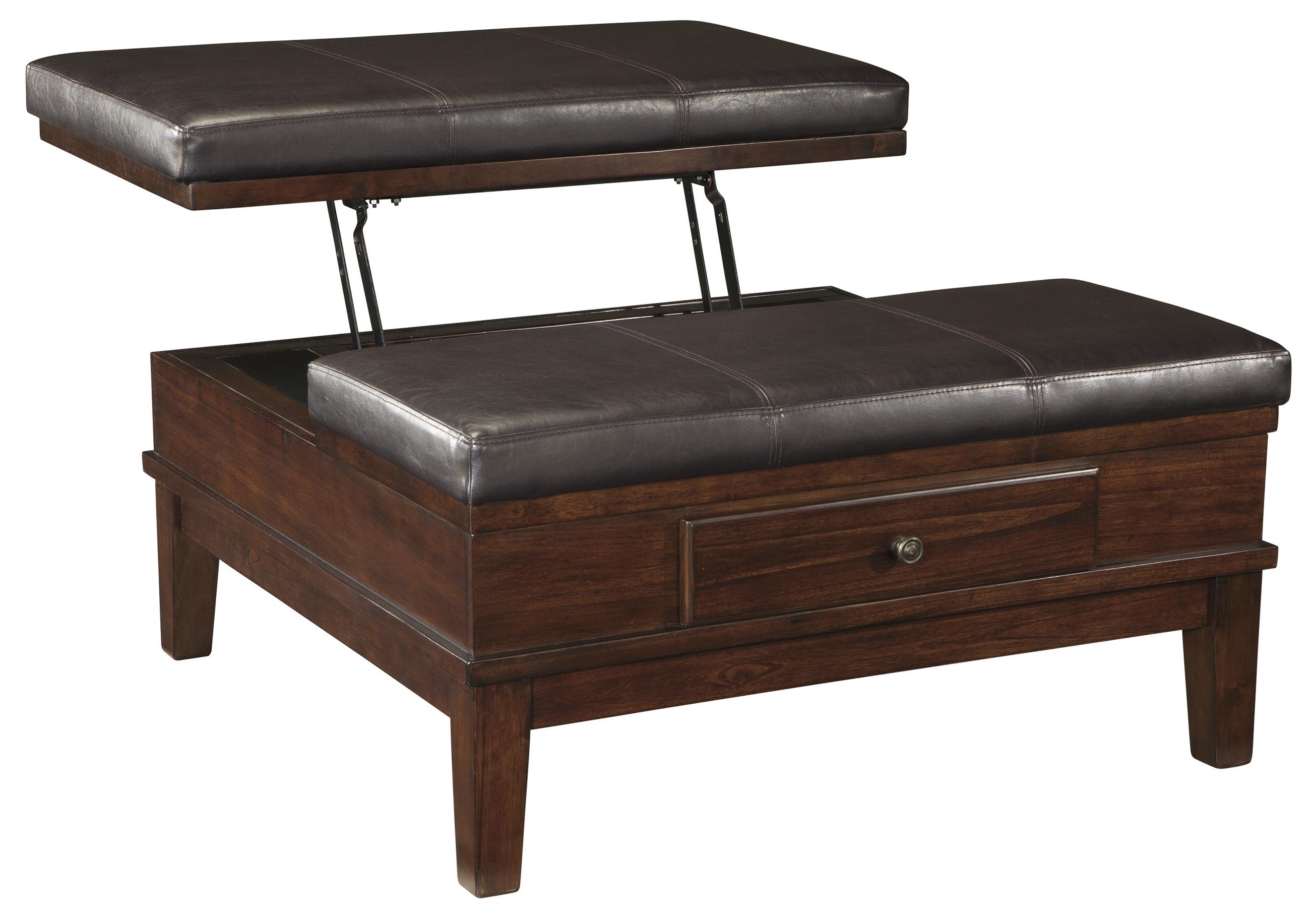 Ashley Signature Design Gately T84521 Lift Top Ottoman Cocktail Table with Storage Dunk